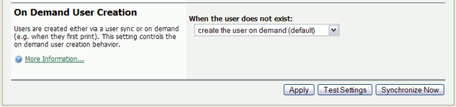 On demand user creation options