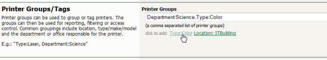 Adding an existing printer group