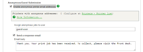 Setting up anonymous printing