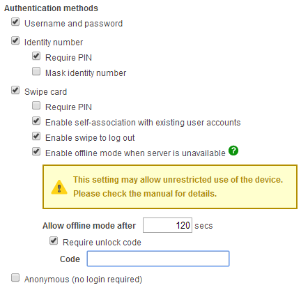 Enabling offline mode