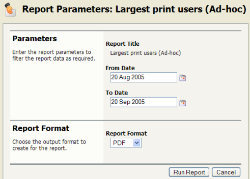 Selecting ad-hoc date ranges for reports