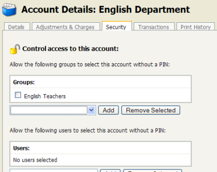 Setting up shared account security